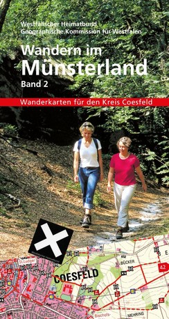Titelseite der Wanderkarte Wandern im Münsterland