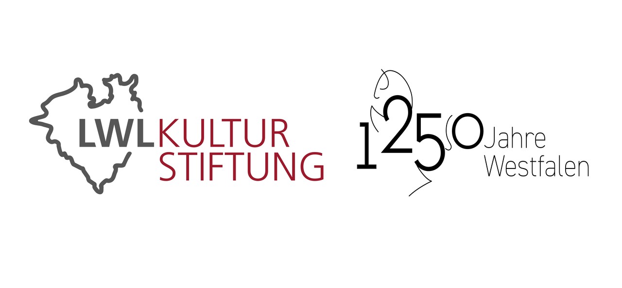 Zu sehen ist das Logo der LWL-Kulturstiftung und das Logo "1250 Jahre Westfalen".