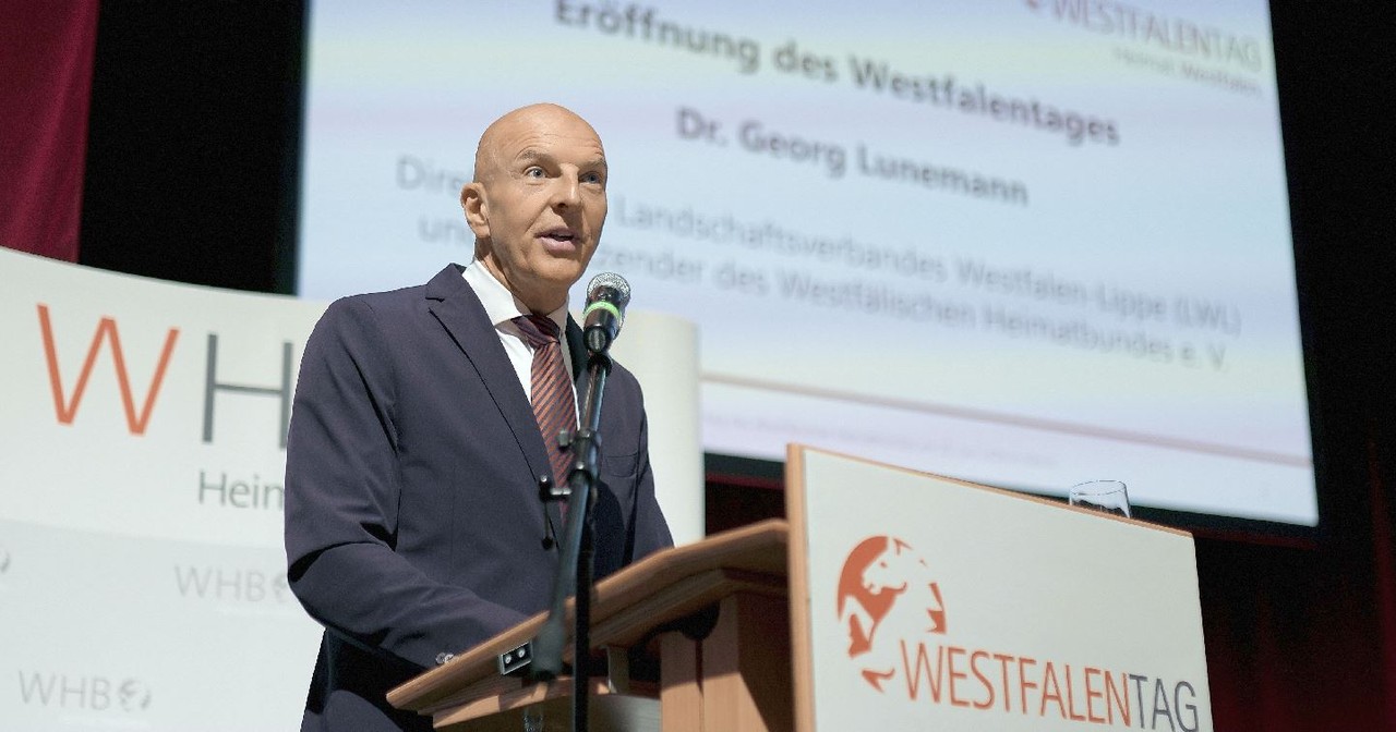 Landesdirektor Dr. Georg Lunemann eröffnet den 69. Westfalentag in Hamm. Foto/ Eike Hollermann/WHB