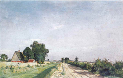 Sonniger Weg vor Münster, Otto Modersohn. Quelle: Stadtmuseum Münster, Großpostkarte